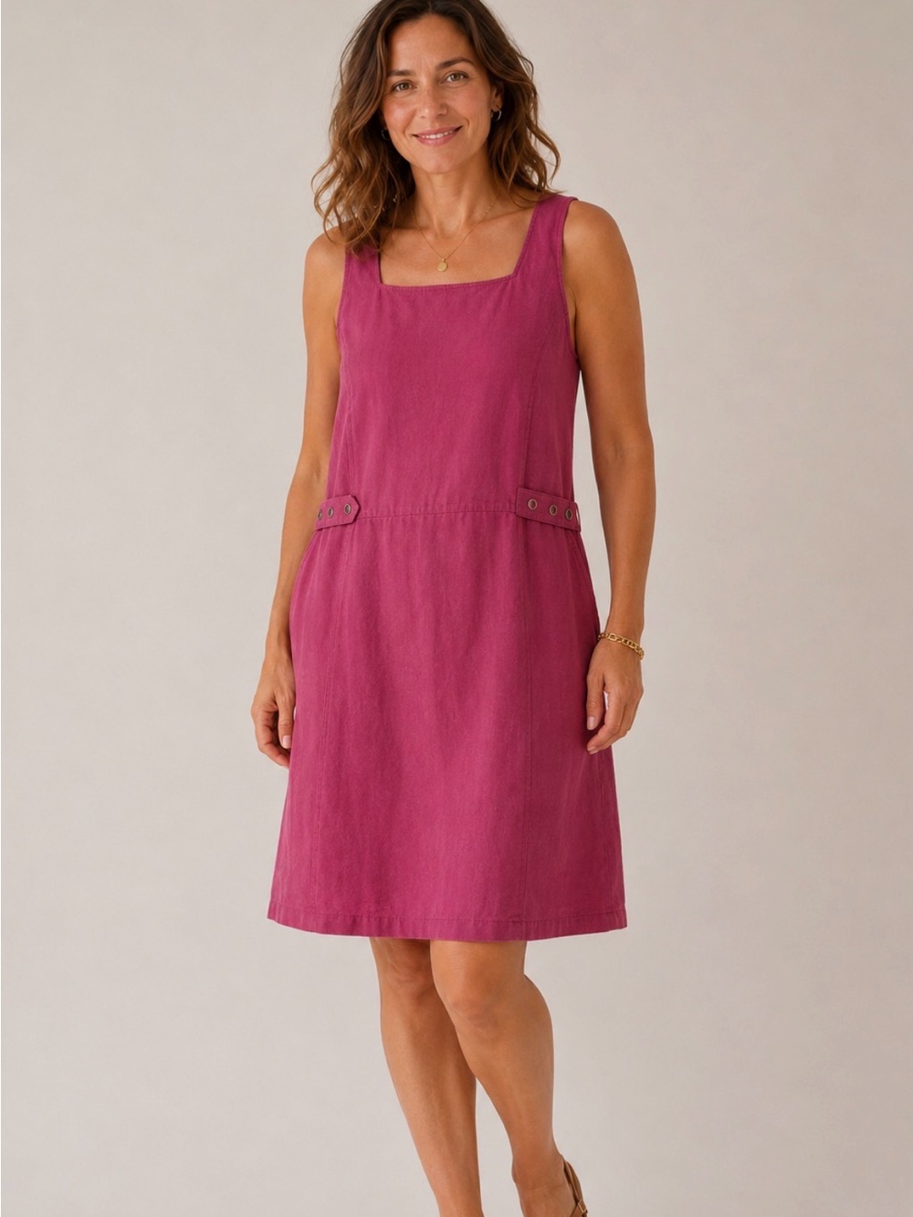 J. Jill Raspberry Pink Linen Shift Dress NWT Size 18